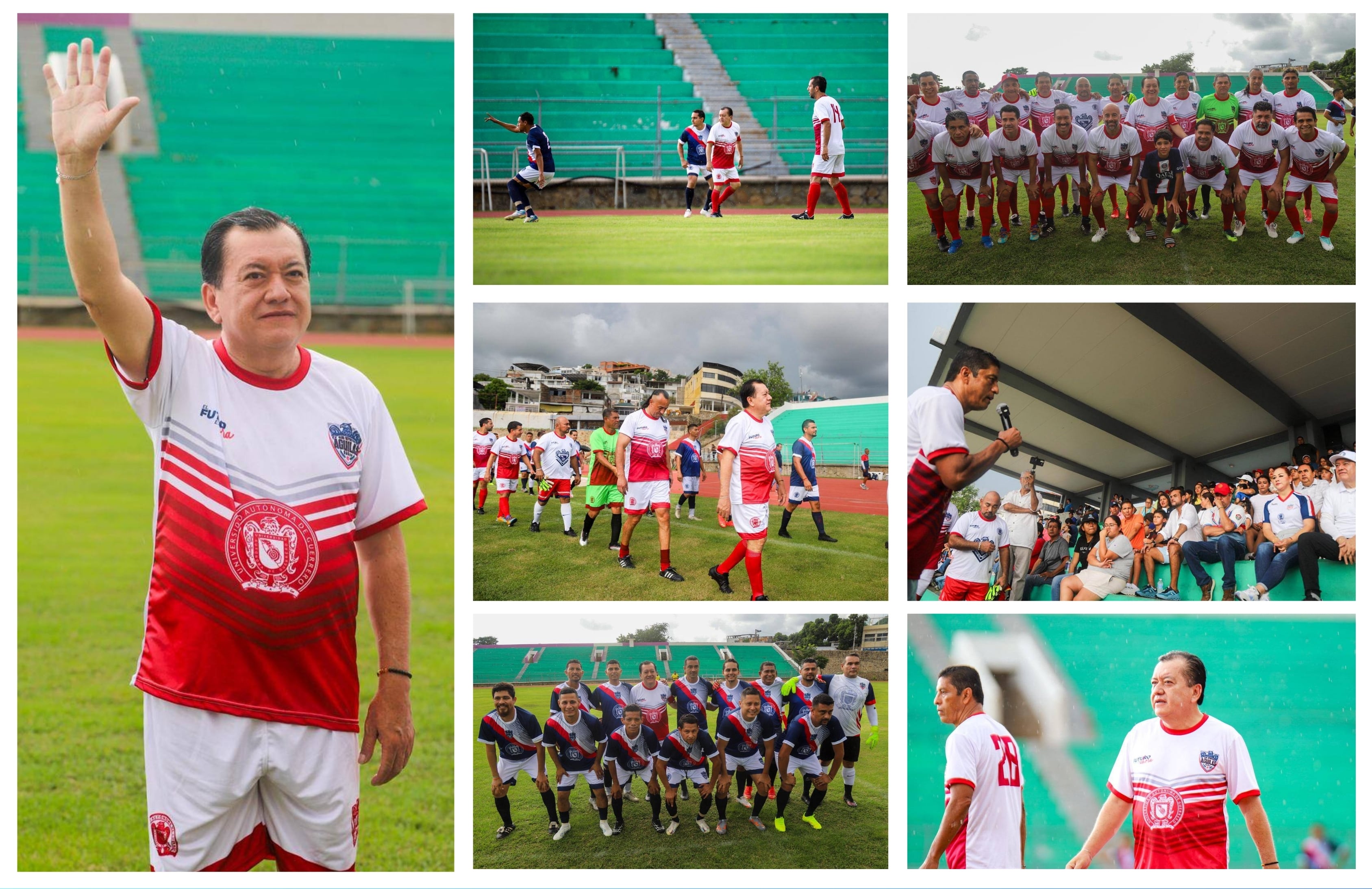 EL DR. JAVIER SALDAÑA, EQUIPOS DE LEYENDAS DEL FUTBOL MEXICANO Y LA UAGRO PROMUEVEN LA CONVIVENCIA Y LA SALUD EN EL PARTIDO POR LA PAZ Y LA AMISTAD